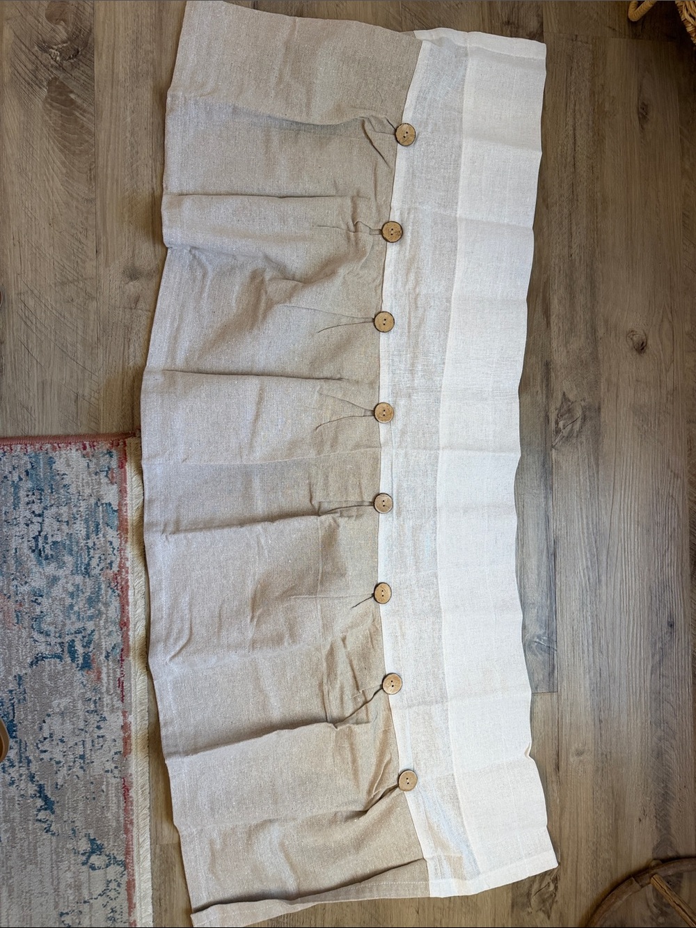 Linen-Blend Button Front window valance